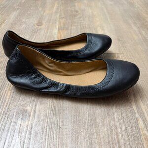 Lucky Brand Erin Black Leather Ballet Flat Size 8